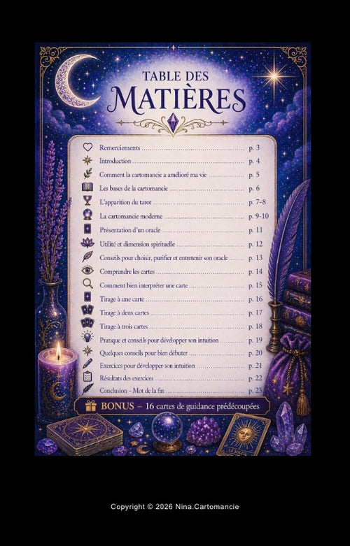 L’art de tirer les cartes - Le guide débutant par Nina Cartomancie.